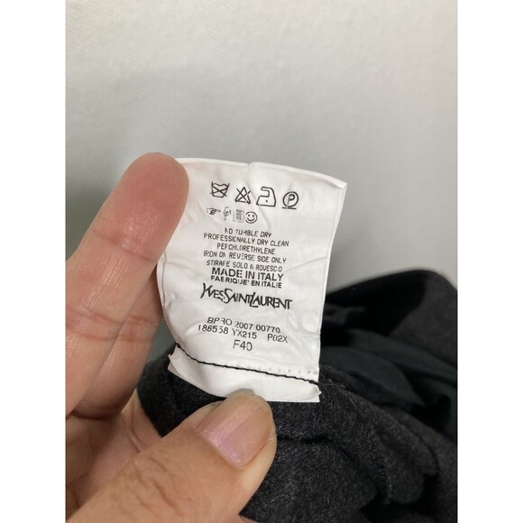 Yves Saint Laurent YSL Womens Wool Cashmere Gray Trouser Dress Pants Size 4 - Picture 9 of 10